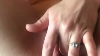 Blonde Milf perfect pussy rubbing close-up