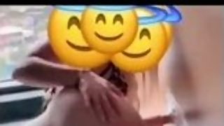 Vanesa plays with her toy on the wall and says daddy give me more