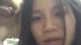 Thai teen having sex on the bed