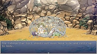A caterpillar girl force a guy to cum many times in her cocoon