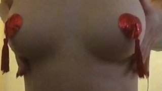 Perky 18 y/o with nipple tassels