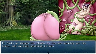 A flower girl captures a guy and force him to cum many times