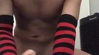 Small Asian Femboy Rides 6 inch Dildo and Cums