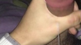 Hairy big dick teen cumming om himself