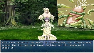 A flower girl force a guy to cum with her rods