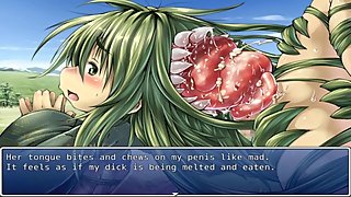 A monster girl  makes a guy cum many times until he faints