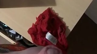 Young boy wanks over my used panties