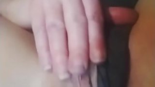 Blonde teen rubbing her fat pussy before going to gym