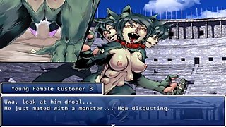 A cerberus girl force a guy to cum inside her many times in front of girls