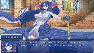 A leviathan girl swallow a guy with her pussy