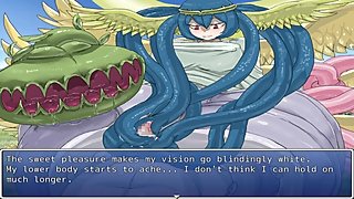 An angel monster girl force a guy to cum with a snake-hairjob until he dies