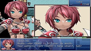 A warrior girl makes a guy cum with a blowjob