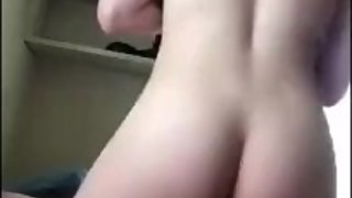 Black haired college teen riding cock