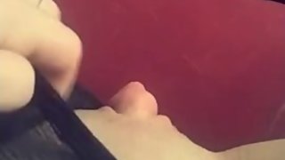 Big erect clit bulges from panties