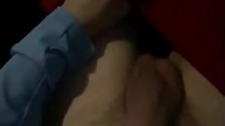 Teen playing with his huge cock