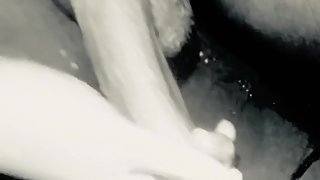 Barely legal teen jerks off huge long dick