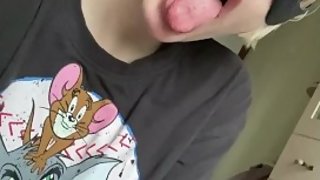 Little cute teen plays with her pink pussy