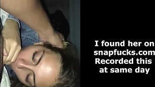 Daring amateur risky public swallow