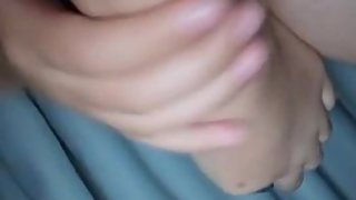 Brunette shows her pussy while masturbating