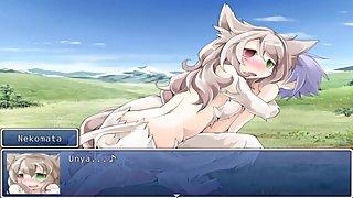 A neko girl force a guy to cum in her pussy many times