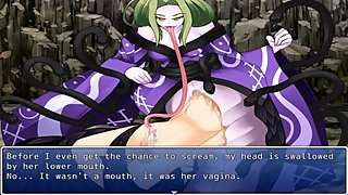 A snake girl force a guy to cum many times then eats him with her pussy