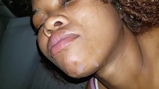 Augusta hoes love nut on their face