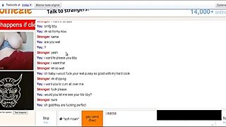 Omegle horny slut shows her huge tits for me