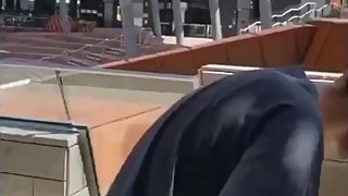 Crazy teen goes ham in public area
