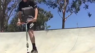Teen absolutely destroys scooter