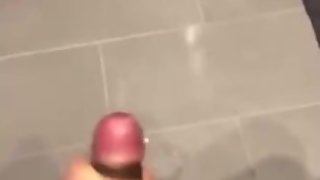 Latino teen cums in the bathroom