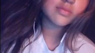 College girl plays with tits on snapchat