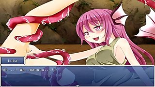 A tentacle monster girl force a guy to cum with a tentacle prostate massage