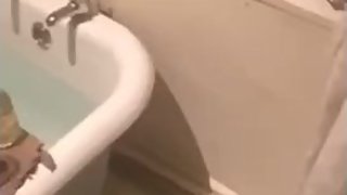 Super cute English teen wanking in the mirror on snapchat