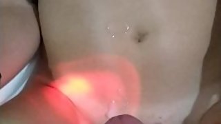 Massive ejaculation on girlfriends pussy - cumshot