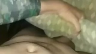 Homemade pussy with pillow and condom bug cum