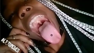 Sexy Alternative Black Girl With Long Tongue