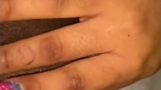 Young hot ebony playing with soaking  wet and horny