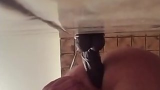 I back my white ass up to a Big Black Cock dildo