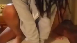 Nerdy dread bitch getting dicked