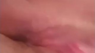 Chubby amateur teen rubbing hairy pussy