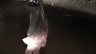 Dancing on the road to enjoy my winter time