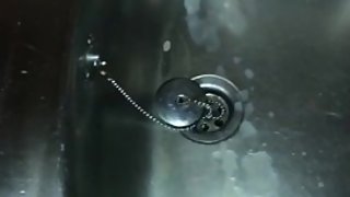 He shoots a thick huge cumshot in the sink